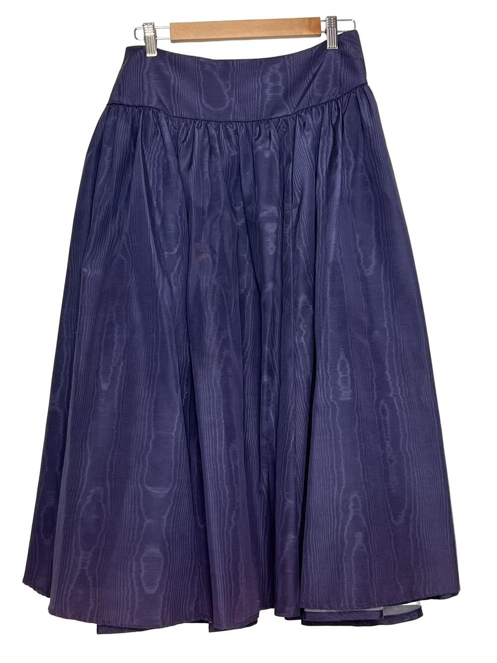 Vintage Scott McClintock Full Midi Skirt Dark Blue Size 12 Acetate Cotton